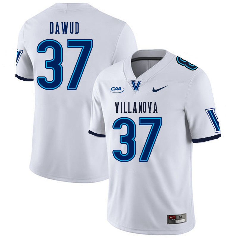 Men #37 Zahmir Dawud Villanova Wildcats College Football Jerseys Stitched Sale-White